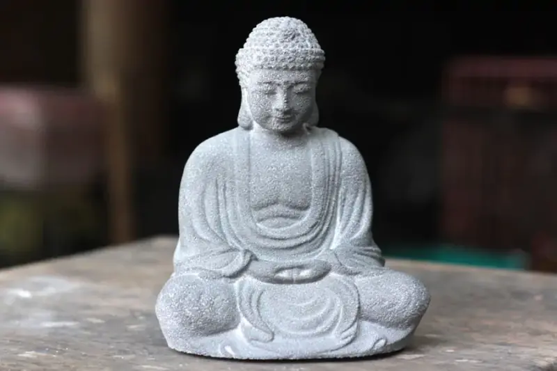 Product image 1 of the product “Seated Buddha, Japan, 21cm high, Grey ”